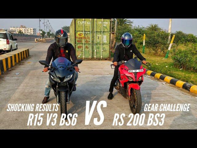 New 2020 Yamaha R15 V3 BS6 Vs Bajaj RS200 BS3 | Gear Challenge | Ksc Vlogs