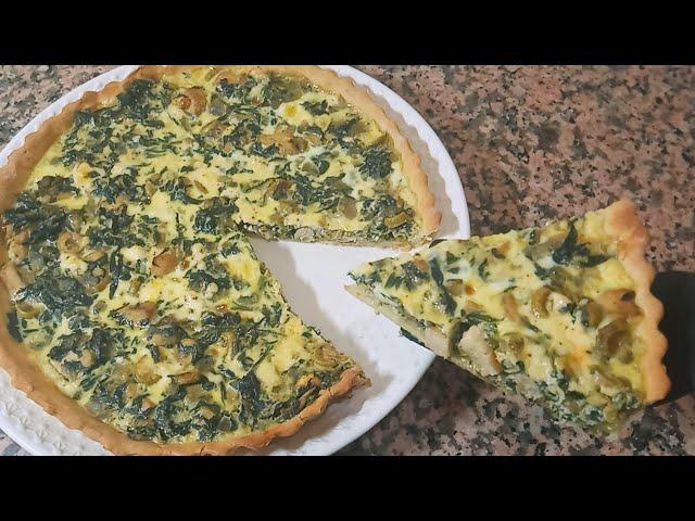 كيش بالدجاج والسبانخ بطريقة سهلة | Quiche au poulet et aux épinards