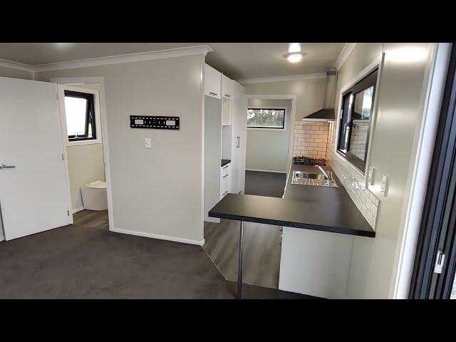 Cosy Home walkthrough 14.1m x 4.2m, 2bd end sliding door off bedroom mirror imaged