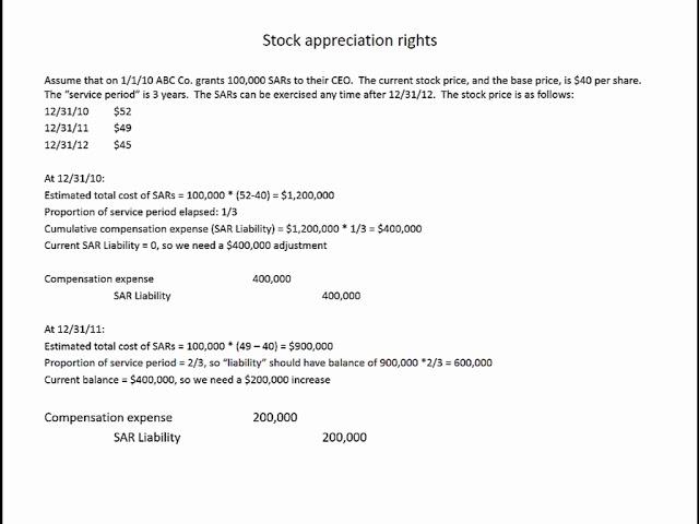 Stock appreciation rights