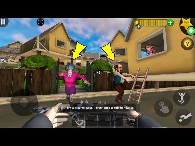 New Day Trolling Miss T New tree house Update Scary Teacher 3D Gameplay |  part 2585