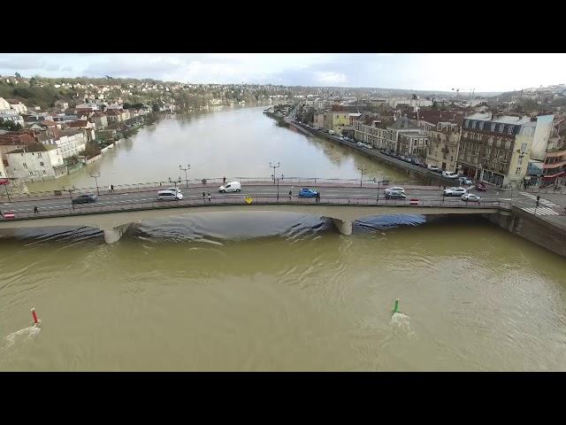 Vidéo de la crue de janvier 2018 à Corbeil-Essonnes #Drone