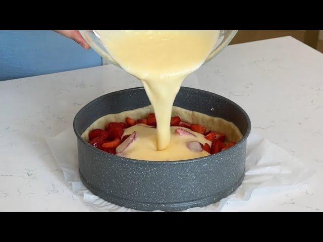 Клубничный пирог. Самый вкусный летний пирог. Strawberry pie. Клубничный СМЕТАННИК.