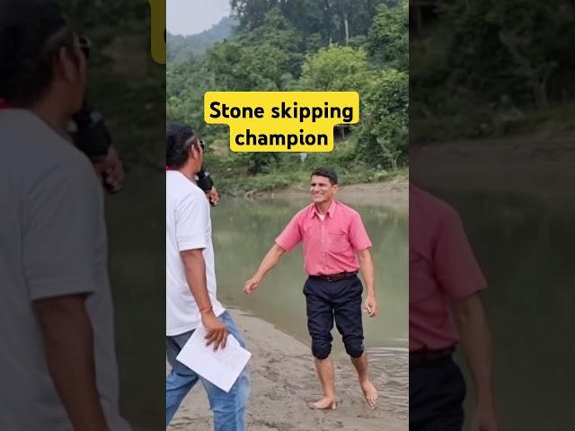 Stone Skipping champion, chatara hiking gruop