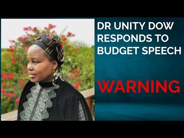 DR UNITY DOW RESPONDS TO BUDGET SPEECH