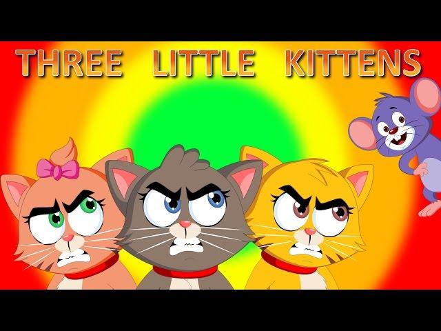 Three Little Kittens | Kids Songs with Lyrics | Lost Their Mittens | FlickBox Nursery Rhyme