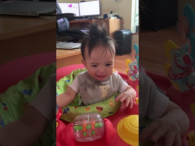 Baby eating solid food for the first time #baby #babyboy #cutebaby #babyeatingfood