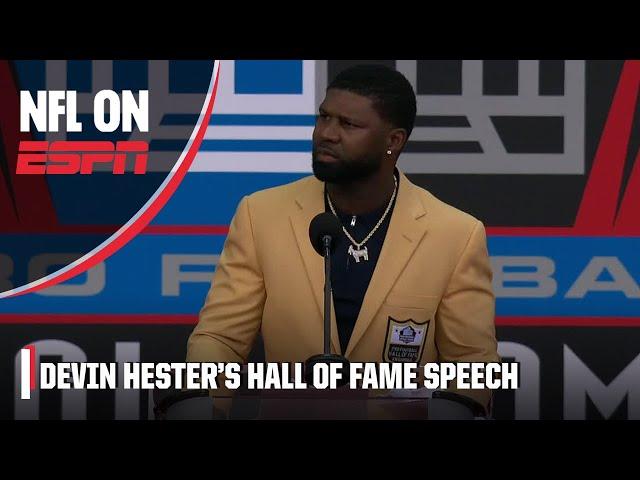 Devin Hester describes his journey to the Hall of Fame, thanks his coaches and family | NFL on ESPN