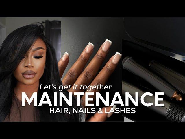 MAINTENANCE SELF CARE VLOG | HAIR, NAILS & LASHES + DYSON AIRWRAP TUTORIAL | ASHLEY DIOR