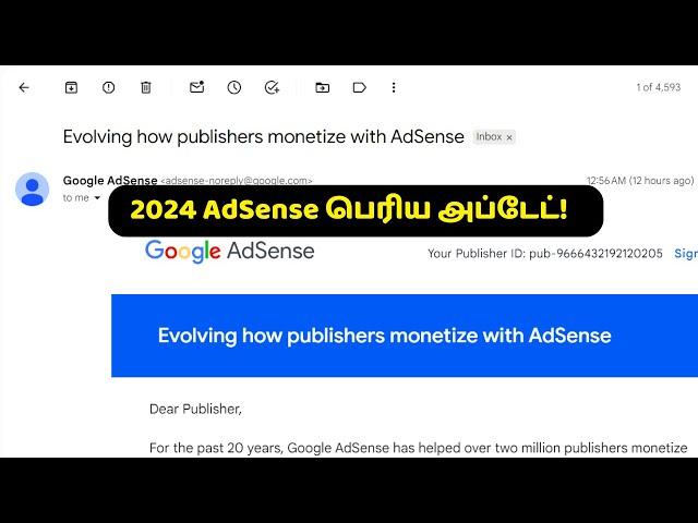 Evolving how publishers monetize with AdSense In Tamil 2024 | Revenue Share Structure In Tamil 2024