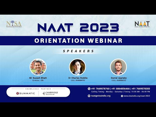 NAAT 2023 ORIENTATION WEBINAR | NISA Education #NAAT2023 #NAAT #21stCentuary #QualityTest #sdg