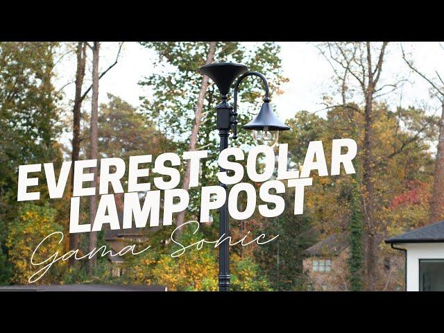 Everest Solar Lamp Post with GS Solar LED Light Bulb - Black