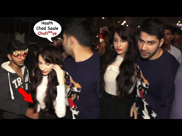 ANGRY Varun Dhawan Pushes Away A FAN To SAVE Nora Fatehi At Mount Mary Church