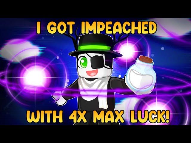 I Got IMPEACHED from 4X MAX LUCK in Sol's RNG! (GLITCH BIOME!)