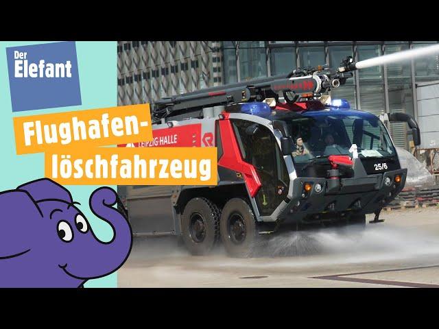 Wie löscht die Flughafenfeuerwehr das Feuer, wenn ein Flugzeug brennt? | Der Elefant | WDR