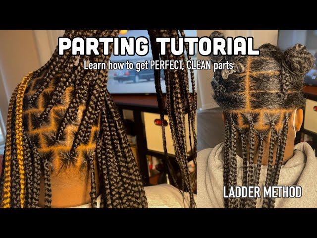 DETAILED Parting Tutorial | How To Get Perfect Parts | Medium Knotless Braids