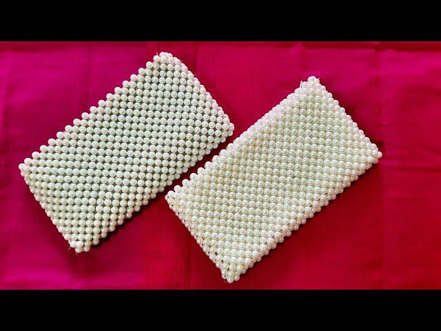 How to make Beaded Pearl Bag/ clutch bag/How To Stitch Cloth Bag For Beaded Purse