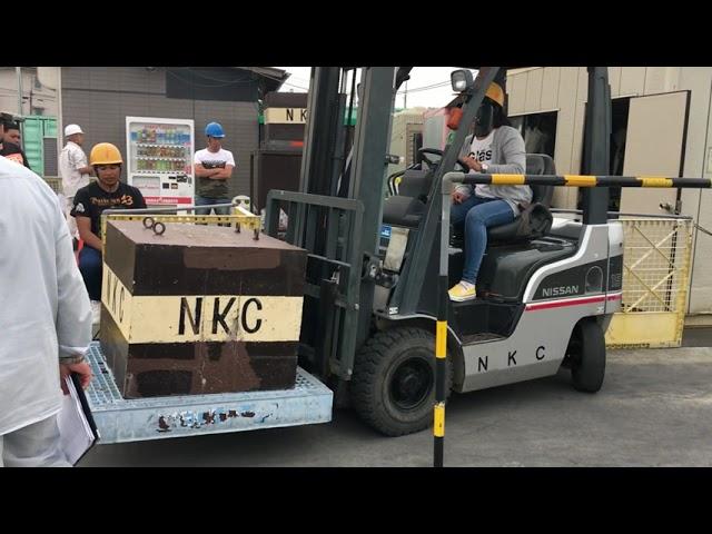 Forklift liecense trial pratice  in japan 2019july2 at ebina