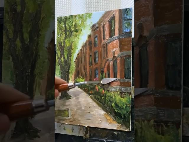 Oil Painting Time Lapse “Street in Boston” #oilpainting #landscapepainting #shorts