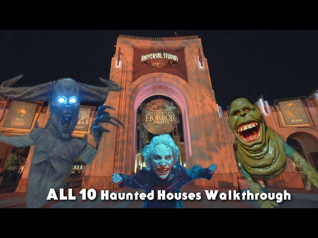 ALL 10 Houses Walkthrough | Halloween Horror Nights 2024 at Universal Orlando | HHN 2024