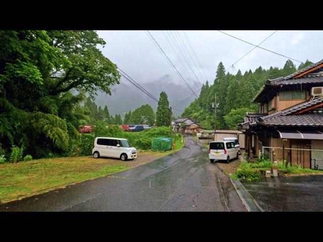 Walking in the Rain - The Most Beautiful Japan Countryside | Heavy Rain All Day