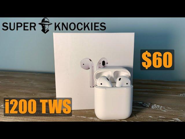 $60 AirPod 2 vs Real Airpods!! i200 TWS from SuperKnockies(GIVEAWAY)