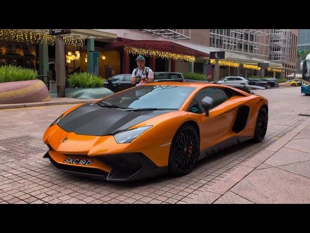 Newly owned Arancio Atlas Aventador SV makes an appearance at MW! + Supercar wedding convoy!!