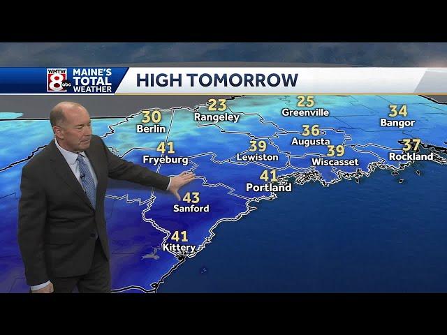 Temperatures cool to more typical March readings on Wednesday