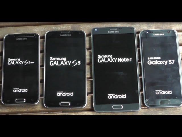 Samsung Galaxy S7 vs Note 4 vs S5 vs S5 mini benchmark test