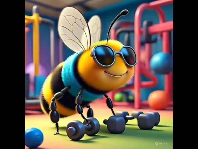 bee going to gym #bee #funny #gym #smile #trending #viralvideo #shorts