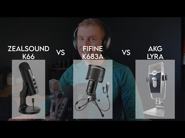 Zealsound K66 vs Fifine K683A vs AKG Lyra | Microphone Comparison