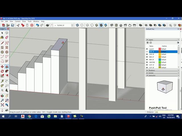 Bài -12-5: Hướng dẫn vẽ cầu thang trong SketchUP | How to draw stairs in sketchUP