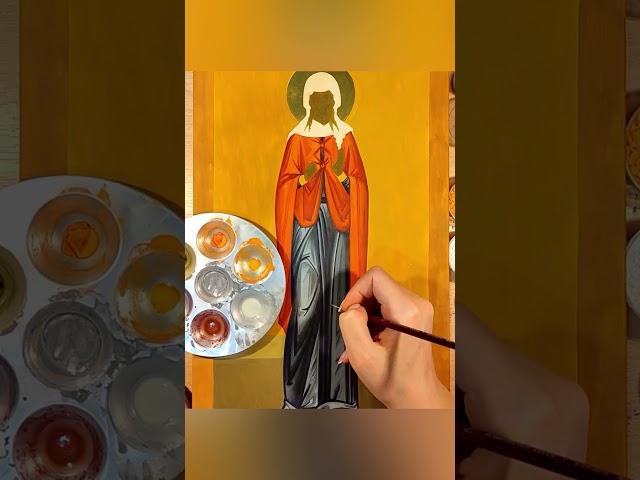 Святая Татиана в богатых одеждах на иконе