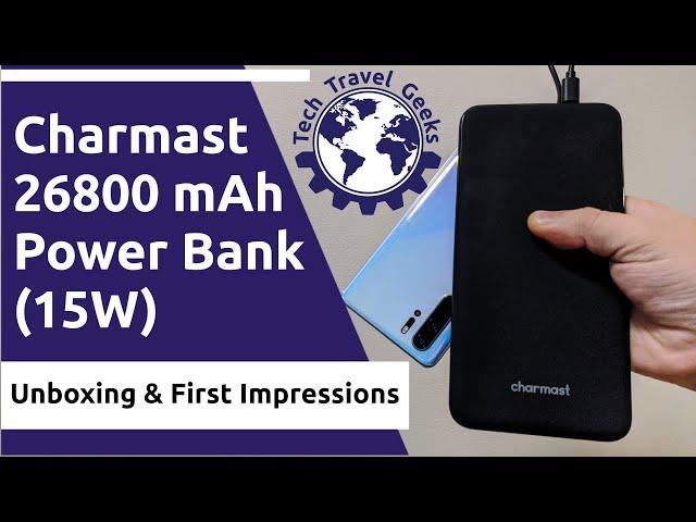 Charmast 26800 mAh Slim Power Bank (15W) 4 Outputs - Tech Travel Geeks' Unboxing & First Impressions