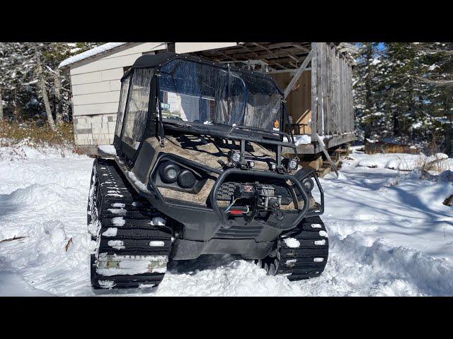 GO ANYWHERE! Sunny winter day! Argo frontier 8x8 with tracks!