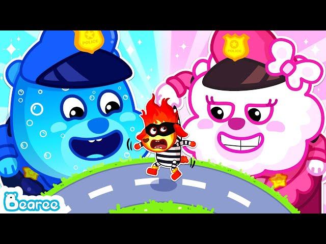  Pink Cloud Police vs Blue Water Police | Which Elemental Police Is the Best? | Bearee Kids Show