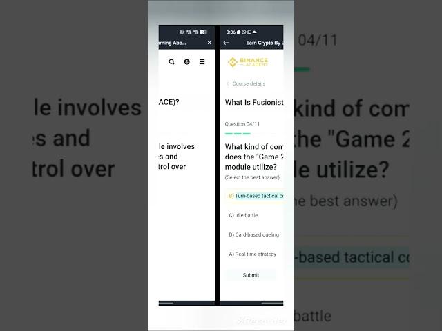 Binance Learn and Earn Quiz Answers | What is Fusionist (ACE)?#cryptocurrency #binance  #crypto