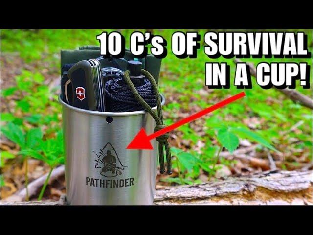 Minimalist Bushcraft Survival Kit - 10 Cs Kit In A Cup!