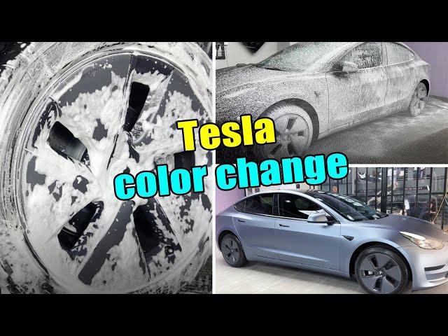 特斯拉贴膜改色：特斯拉的常规操作来了 | Tesla film color change【符号感车艺】