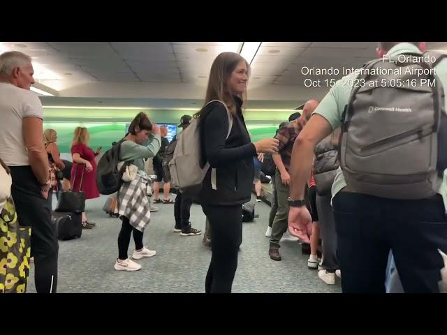 Gate 72 Terminal B to Baggage Claim to Rental Shuttle at Orlando Int Airport, Oct 15, 2023