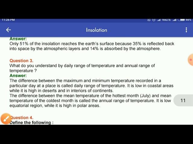 @ICSE class 10th@geography unit 13th@insolation @imp question