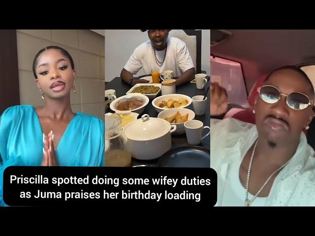 Priscilla spotted doing some Wifey duties as juma jux praises are birthday loading