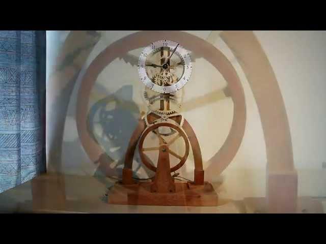 Large balance Wheel Wood Clock