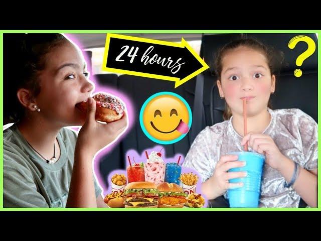 EATING FAST FOOD FOR 24 HOURS | SISTER FOREVER