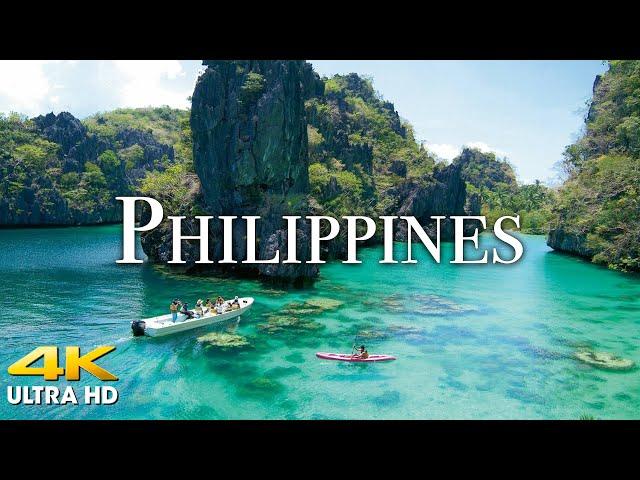 FLYING OVER PHILIPPINES (4K UHD) Amazing Beautiful Nature Scenery & Relaxing Music for Stress Relief