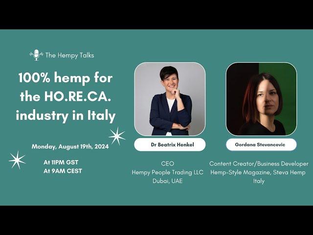 100% hemp for the HO.RE.CA. industry in Italy