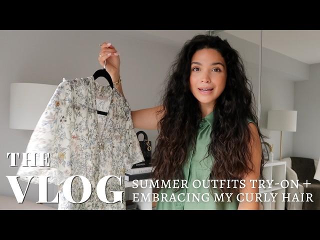 SUMMER OUTFITS TRY-ON + EMBRACING MY CURLY HAIR & NEW SKINCARE | VLOG S5:E21 | Samantha Guerrero