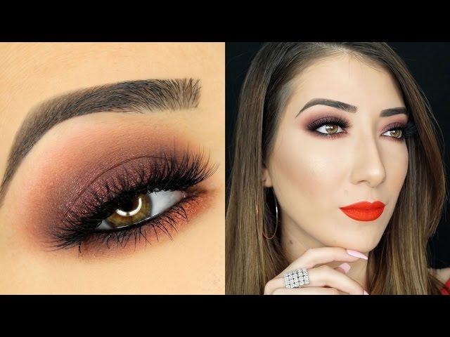 Orange and Brown Smokey Eye Makeup Tutorial