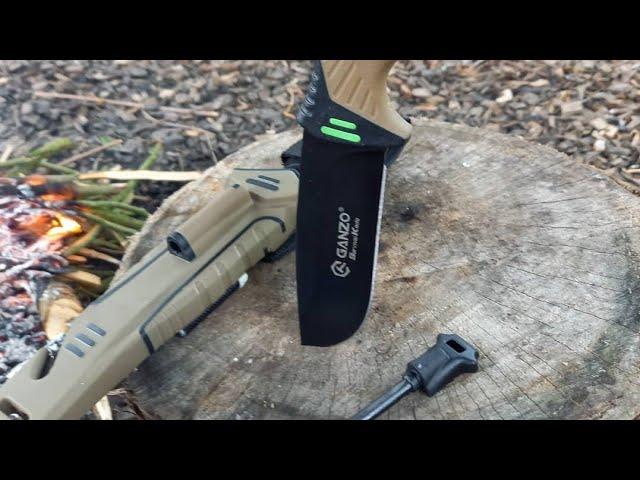 Ganzo Firebird Survival Knife -Test & Review (Bushcraftlab)