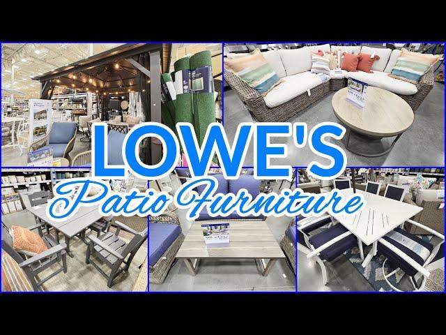 LOWE'S PATIO FURNITURE OUTDOOR HOME DECOR SHOP WITH ME 2024